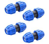 HIGA-JKL Raccord droit en polyéthylène de 25 mm x 25 mm pour tube en polyéthylène de 25 mm, couleur bleu, 4 pièces