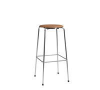 Fritz Hansen Tabouret de bar High Dot Wild cuir walnut-chrome