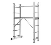 HIGH Echelle 2 plans en aluminium modulable échafaudage escabeau plateforme de travail 6 marches