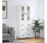 Highboard blanc 69,5x34x180 cm bois composite