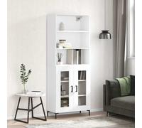 Highboard blanc 69,5x34x180 cm bois composite