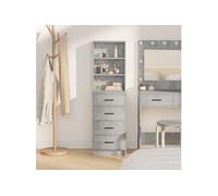 Highboard Vidaxl Gris Béton 40x41x135 Cm En Bois Composite