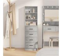 Highboard Gris Béton 40x41x135 cm en Bois composite G