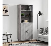Highboard Gris Sonoma 69,5x34x180 cm Matériau dérivé du bois