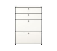 Highboard USM Haller largeur 1 casier 2 tiroirs portes abattantes en bas haut sans serrure b 78x109x38 cm