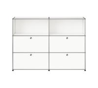 Highboard USM Haller largeur 2 casiers compartiments 4 portes abattantes ouverts en haut avec se 153x109x38 cm