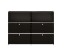 Highboard USM Haller largeur 2 casiers compartiments 4 portes abattantes ouverts en haut avec se 153x109x38 cm