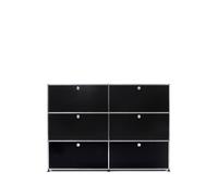 Highboard USM largeur 2 casiers 6 portes abattantes sans serrure noir graphite 153x109x38 cm