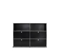 Highboard USM largeur 2 casiers compartiement ouverts en haut 4 portes abattantes bas 153x109x38 cm