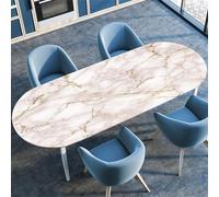 Highdi 3D Nappe Ovale avec Bord Élastique, Nappe de Table Anti-Tache Antidérapante Nappe Jardin Exterieur Protection Table Ovale Extensible pour Cuisine Table (132x229cm(52"x90"),Nébuleuse 6)