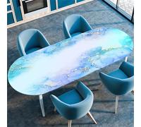 Highdi 3D Nappe Ovale avec Bord Élastique, Nappe de Table Anti-Tache Antidérapante Nappe Jardin Exterieur Protection Table Ovale Extensible pour Cuisine Table (107x173cm(42"x68"),Nébuleuse C)