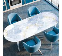 Highdi 3D Nappe Ovale avec Bord Élastique, Nappe de Table Anti-Tache Antidérapante Nappe Jardin Exterieur Protection Table Ovale Extensible pour Cuisine Table (107x183cm(42"x72"),Nébuleuse A)