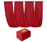 Highdi 6 Pièces Tenture Mariage Plafond, Rideaux de Plafond Mousseline de Soie Tenture Mariage Semi Voile pour Arche de Mariage, Fête Prénatale (160 * 600cm,Rouge vin)