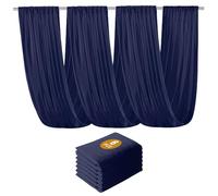 Highdi 6 Pièces Tenture Mariage Plafond, Rideaux de Plafond Mousseline de Soie Tenture Mariage Semi Voile pour Arche de Mariage, Fête Prénatale (160 * 300cm,Bleu Marine)