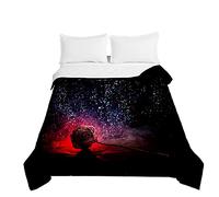 Highdi Couette Imprimé Floral Été en Microfibre 220x240 cm - Poids Léger pour 2 Personnes (Rose)