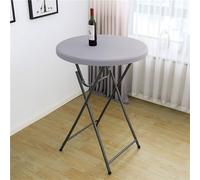 Highdi Couleur Unie Nappe Ronde avec Bord Élastique, Nappe de Table Anti-Tache Antidérapante Nappe Jardin Exterieur Protection Table Ronde Extensible (ф60cm,Blanc argenté)