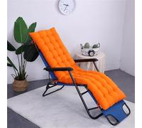 Highdi Coussin de Chaise Longue Jardin Exterieur, Coussin Bain de Soleil, Couleur Unie Matelas Transat Pliable épais avec Sangles antidérapantes pour Terrasse Plage (Orange,53x180cm)