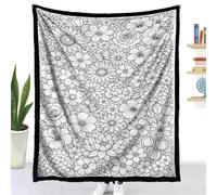 Highdi Couverture à Colorier DIY Automne/Hiver Plaid de Coloriage (Lotus,150x127cm)