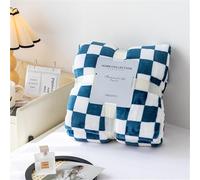 Highdi Couverture Polaire Plaid, Damier Jeté de Canapé Douillette Grande Taille Couverture Chaude et Douce Couverture d'hiver pour Chambre Canapé Lit (70 * 100CM,Bleu Marine)