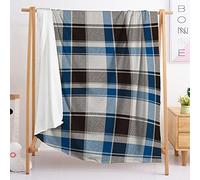 Highdi Couverture Polaire Plaid Douce et Chaude Hiver, Classique Imprimé Plaid & Tartan Couverture de Lit en Microfibre Moelleuse Couvre-Lit pour Adultes et Enfants (Bleu Gris,90x120cm)