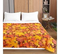 Highdi Couvre Lit Matelassé, Microfibre Dessus de Lit, 3D Feuille D'érable Couvre-lit Poids Léger Couverture Lit, pour Couvre Lit 1 Personne Couverture Lit 2 Personnes (150x200cm,Jaune)