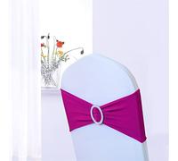 Highdi élastique Slider Housse de Chaise Bande avec Boucle, Lycra Noeuds de Chaise Noeud Papillon de Mariage pour Housses de Chaises Mariage Ceremonie Fête Décor (10pc,Fuchsia)