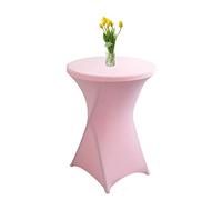 Highdi Housse de Table Haute Cocktail, Spandex Extensible Housse pour Table Haute Ronde pour, Mariage, Anniversaire, Fête, événement, Banquet, Décoration de la Maison (Rose,80x110cm)