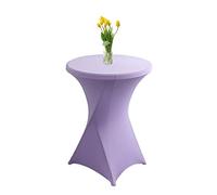 Highdi Housse de Table Haute Cocktail, Spandex Extensible Housse pour Table Haute Ronde pour, Mariage, Anniversaire, Fête, événement, Banquet, Décoration de la Maison (Violet,80x110cm)