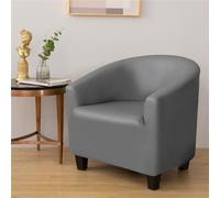 Highdi Imperméable Housse de Fauteuil Cabriolet Chesterfield en Cuir Extensible 1 Place Moderne Couverture de Fauteuil Housse de Fauteuil Salon Club, Facile à Installer et à Laver (Gris)