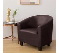 Highdi Imperméable Housse de Fauteuil Cabriolet Chesterfield en Cuir Extensible 1 Place Moderne Couverture de Fauteuil Housse de Fauteuil Salon Club, Facile à Installer et à Laver (Brun)