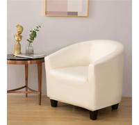 Highdi Imperméable Housse de Fauteuil Cabriolet Chesterfield en Cuir Extensible 1 Place Moderne Couverture de Fauteuil Housse de Fauteuil Salon Club, Facile à Installer et à Laver (Beige)