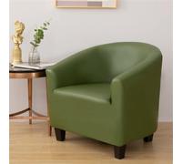 Highdi Imperméable Housse de Fauteuil Cabriolet Chesterfield en Cuir Extensible 1 Place Moderne Couverture de Fauteuil Housse de Fauteuil Salon Club, Facile à Installer et à Laver (Vert Foncé)