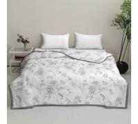Highdi Imprimé Moderne Simple Été Réversible, Été Douce Couette Jeté de Lit, Couette Poids Léger Couette Enfant, Couvre Lit en Microfibre pour Couette 2 Personnes (Blanc,220x240cm)