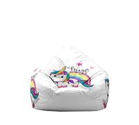 Highdi Licorne Pouf Poire sans Garnissage pour Adultes Enfants, 3D Rangement de Jouets Stockage Grande Fauteuil Pouf Pliable pour Fauteuil Housse de Pouf Poire (Arc en Ciel,90 * 110cm)