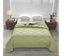 Highdi Microfibre Bedding Couette, Couette Ete Couleur Unie, Lavable et Poids Léger Jetés de lit pour Lits Simple et Double Personnes (Plaid Vert,180x200cm)