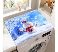 Highdi Noël Housse Machine a Laver Coussin de Antidérapant, Contre Les Rayures Protection Machine a Laver Universelle Douce et Découpable pour Sèche-Linge (Bonhomme de neige 2,60x60cm)