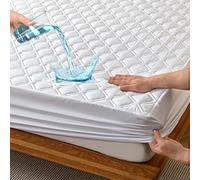 HIGHDI Protège Matelas 120 x 200 cm Enfant Matelassé, Blanc Imperméable Housse Protection Matelas, Bonnet jusqu'à 27 cm avec Élasticité Tout Autour