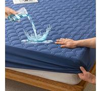 HIGHDI Protège Matelas 120 x 200 cm Enfant Matelassé, Bleu Imperméable Housse Protection Matelas, Bonnet jusqu'à 27 cm avec Élasticité Tout Autour