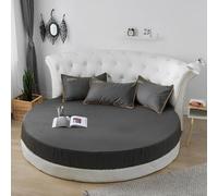 Highdi Rond Drap Housse, Coton Draps Housses avec Une Rebord Élastiqueavec, Bedding Protège Matelas pour Enfants, Jeunes, Adulte (240cm,Gris Foncé)