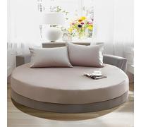 Highdi Rond Drap Housse, Draps Housses avec Une Rebord Élastiqueavec, Coton Bedding Protège Matelas pour Enfants, Jeunes, Adulte (250cm,Gris Clair)