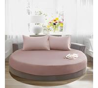 Highdi Rond Drap Housse, Draps Housses avec Une Rebord Élastiqueavec, Coton Bedding Protège Matelas pour Enfants, Jeunes, Adulte (240cm,Café Clair)