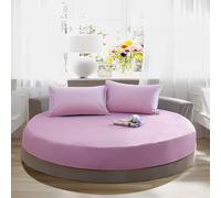 Highdi Rond Drap Housse, Draps Housses avec Une Rebord Élastiqueavec, Coton Bedding Protège Matelas pour Enfants, Jeunes, Adulte (220cm,Lavande)