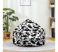 Highdi Sac Rangement Peluche Enfants, House Pouf Poire Exterieur Pliable Portable Chaise de Sac de Haricots Pouf Toile Sac Rangement Jouets avec Fermeture Éclair (70X80CM,Vache print5)