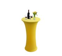 Highdi Stretch Housse Mange Debout, Table Mange Debout Extensibles en Spandex Housse de Table Haute Ronde Cocktail pour, Mariage, Banquet, Anniversaire, Fête (80cm,Jaune)