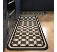Highdi Tapis Cuisine Antidérapant Géométrie, Absorbant Tapis Cuisine, Diatomite Tapis Cuisine Devant Evier,Lavable Tapis de Cuisine,pour Salon Salle de Bain Tapis Couloir (Grille,40x60cm)