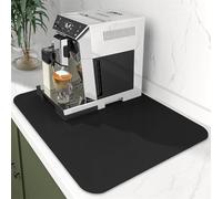 Highdi Tapis Égouttoir Vaisselle Absorbant, 2,5 mm d'épaisseur Tapis de Machine à Café Séchage Rapide, Tapis Évier Cuisine, Tapis de Séchage Vaisselle Antidérapant (40x50cm,noir)
