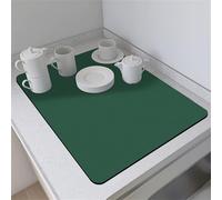 Highdi Tapis Égouttoir Vaisselle Absorbant, Tapis de Machine à Café Séchage Rapide Tapis Égouttoir Microfibre Tapis de Séchage Vaisselle Antidérapant-Couleurs (50 * 60cm,Vert foncé)