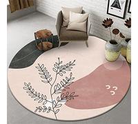 Highdi Tapis Rond Salon, Moderne Velours de Cristal Tapis de Sol Décoration Antidérapant pour Salon Chambre Cuisine Balcon Terrasse Salle à Manger Intérieur Extérieur (60cm,Petit Arbre)