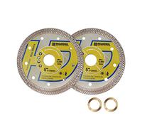 HIGHDRIL Disque a Tronconner Diamantés - 2pces Ø 125MM Lame de Scie Diamantée pour Carrelage, Céramique, Porcelaine, Terre cuite, Granit, Marbre, Pierre dure avec rondelle 22,23-15,875MM