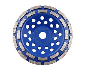HIGHDRIL Disque Diamant Meuleuse 180mm - Double Rangée Meule pour Ponçage et Polissage du Béton Maçonnerie Granit Marbre Pierre Naturelle